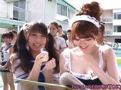 RefleXXX presents: Cosplay teens cockriding at pool party