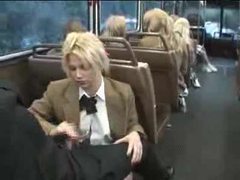 RefleXXX presents: Naughty schoolgirl suck and stroke on the bus