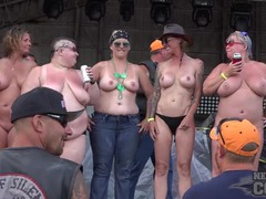 RefleXXX presents: Biker babes topless on stage dancing for the guys