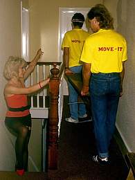 RefleXXX presents: Horny housewife seduces two removal guys into a threesome