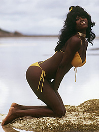 RefleXXX presents: Amazing long hair ebony babe in bikini sexy posing outdoor