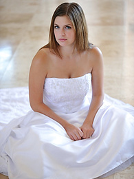 RefleXXX presents: Busty glamorous amateur Danielle models wedding gown indoors & by the pool