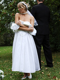 RefleXXX presents: Blonde bride Hayley Marie Coppin gets naked on a lawn while taking her vows