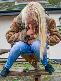 RefleXXX presents: Blond hungarian cutie Kiara Lord strips and presents her amazing boobs and ass outdoors